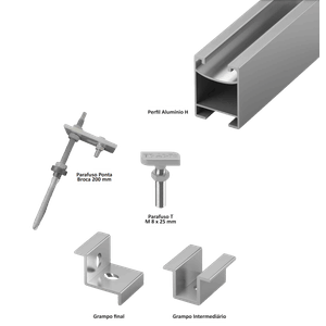 [A-FV-ESTR-03949] Conjunto - Estructura FV Aluminio (Pratyc) Coplanar [4 Paneles]